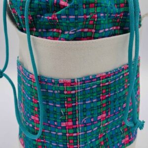 Plaid  Bucket Style Drawstring Project Bag