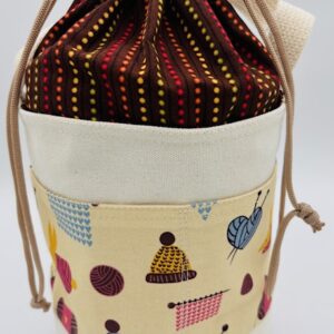 Knitting  Bag Design- Bucket Style Project Bag