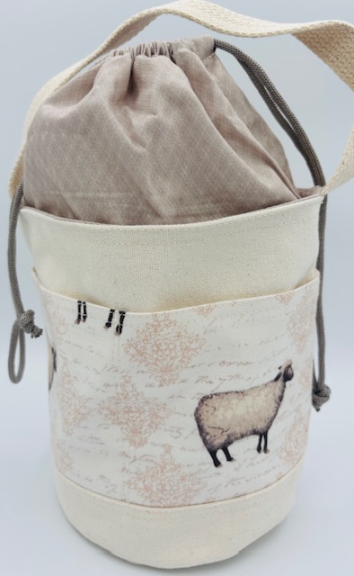 Sheep Drawstring Bucket Style Project Bag
